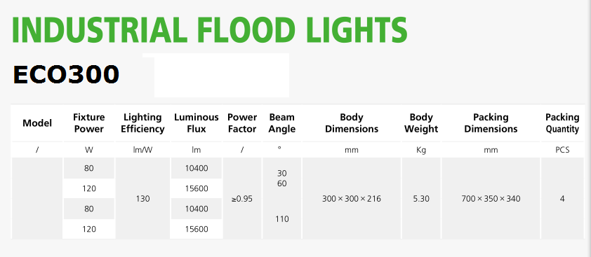 Industrial wall flood light eco300
